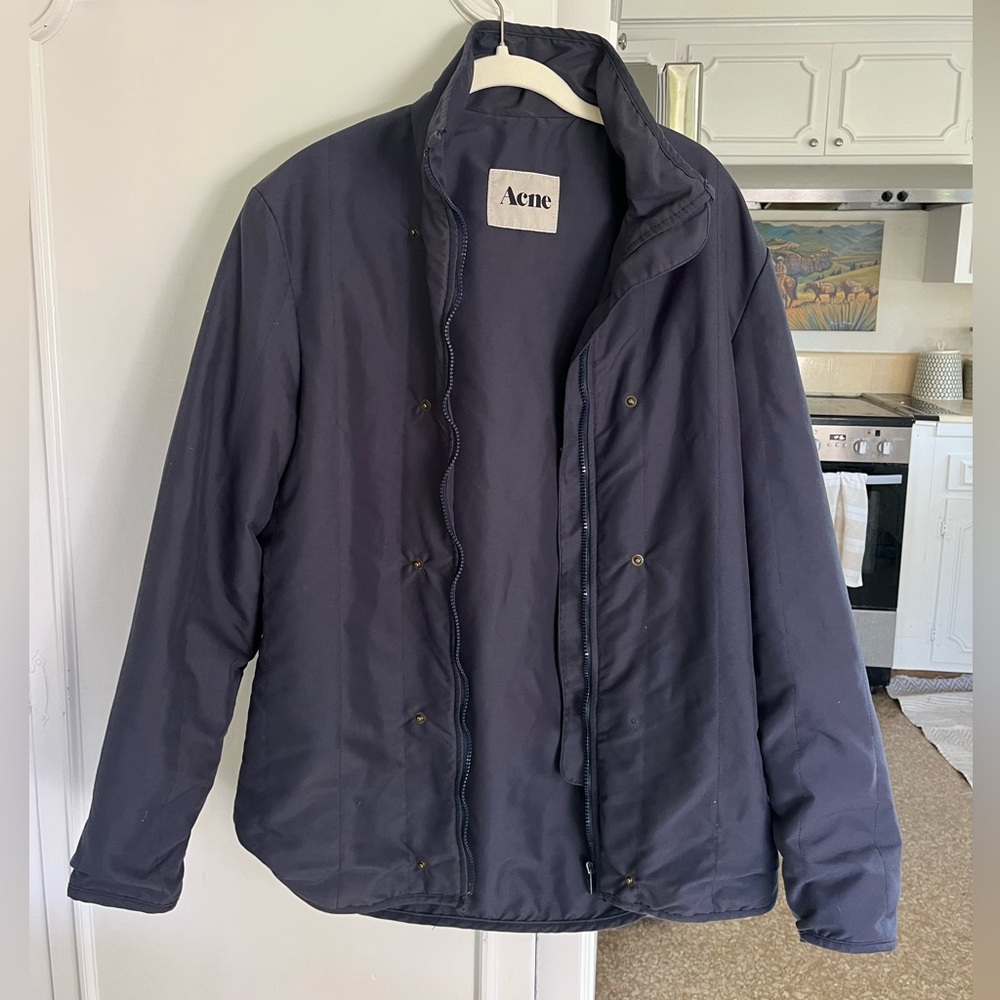 Acne studios zip up jacket navy blue